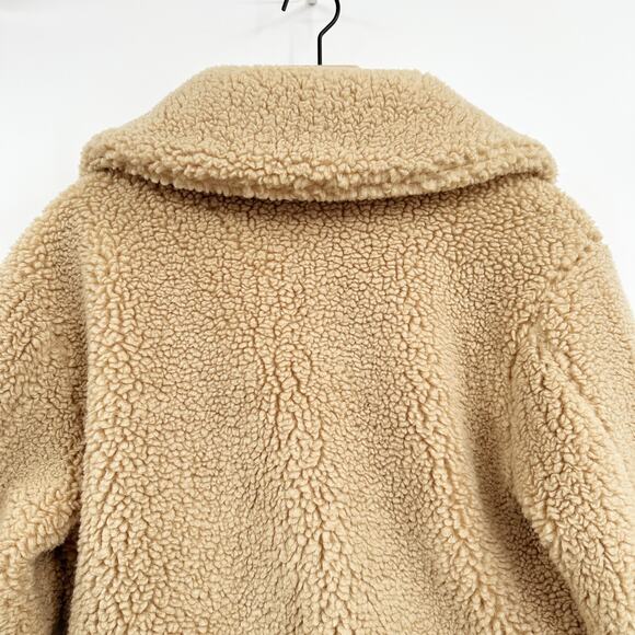 Aritzia Wilfred FreeThe Teddy Jacket Zip Up Sherpa in Tan‎ Size XXS - Picture 6 of 11
